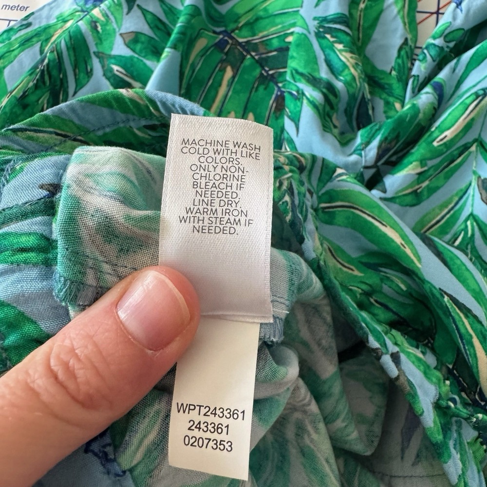 J. Jill Tropical Palm Shorts Blue Green 2X Vacation Summer Beach Cruise Resort - Picture 10 of 14